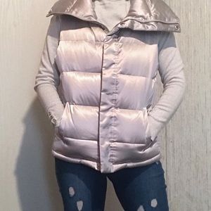 Talbots  Womens Coat Vest Sz S Silver Metalic